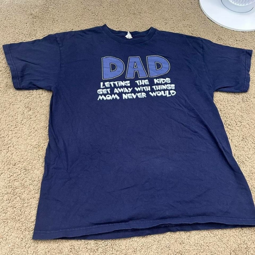 Vintage Funny navy blue dad shirt Size L